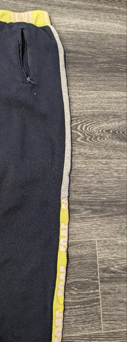 Navy Sweatpants with Yellow Accent